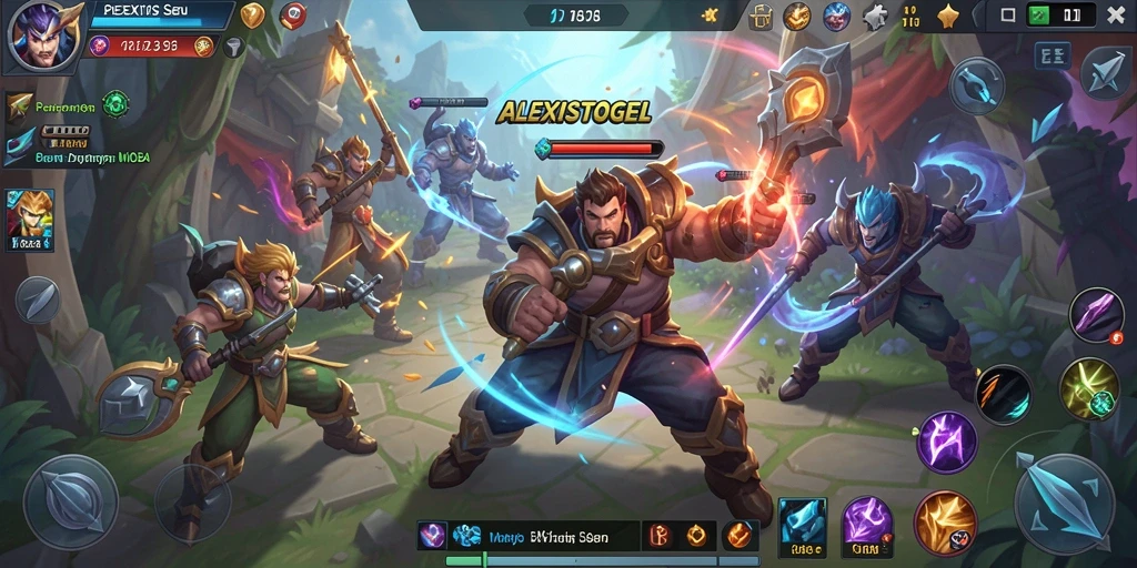 Menampilkan aksi pertempuran seru dalam gameplay ALEXISTOGEL.