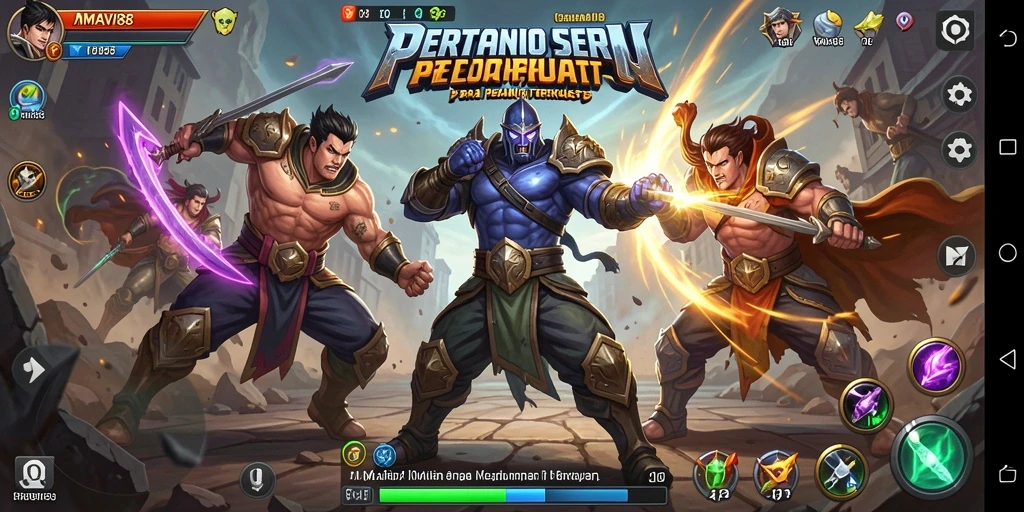 Tampilan aksi pertarungan yang intens dalam AMAVI88.