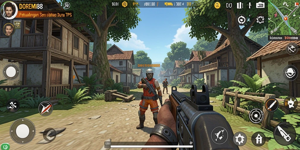 Tampilan menarik dari gameplay seru DOREMI88 dalam mode TPS.