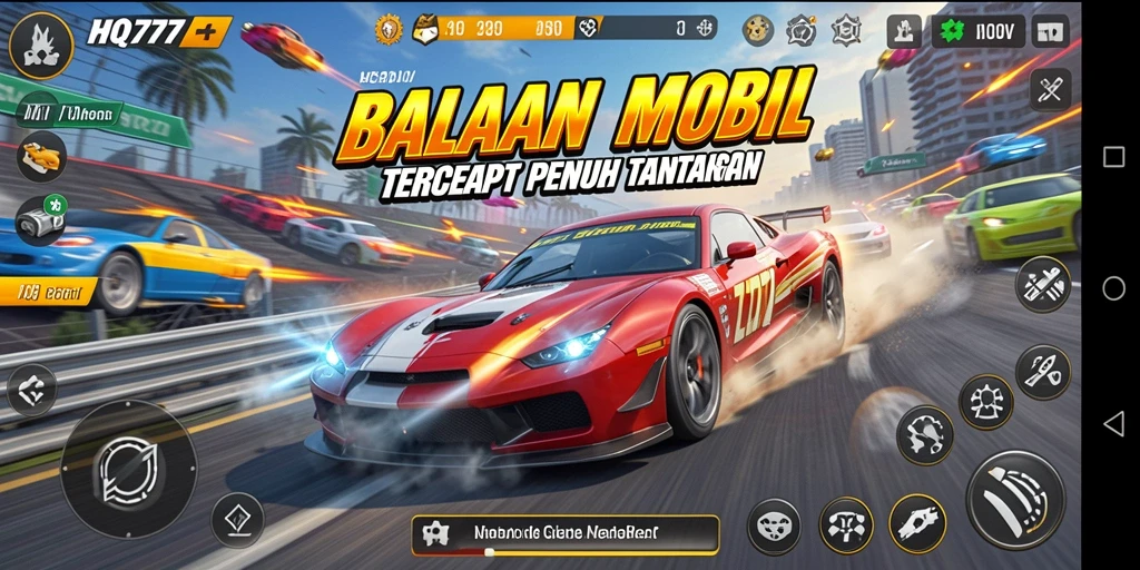 Menampilkan aksi balap mendebarkan di HQ777.