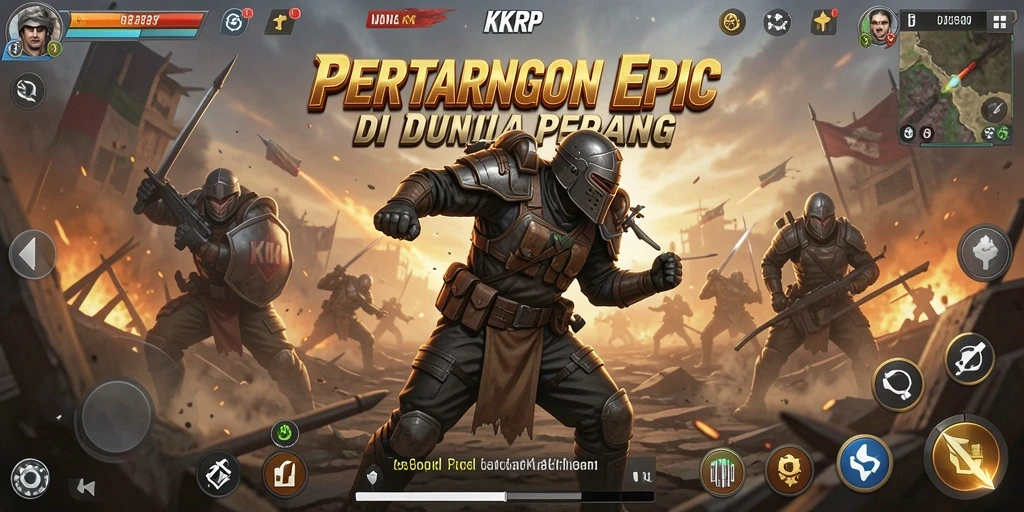 Tampilan gameplay KKRP dengan pertarungan seru antara karakter.