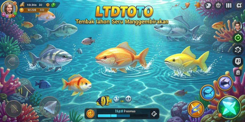 Tampilan permainan Tembak Ikan LTDTOTO dengan grafis yang menawan.