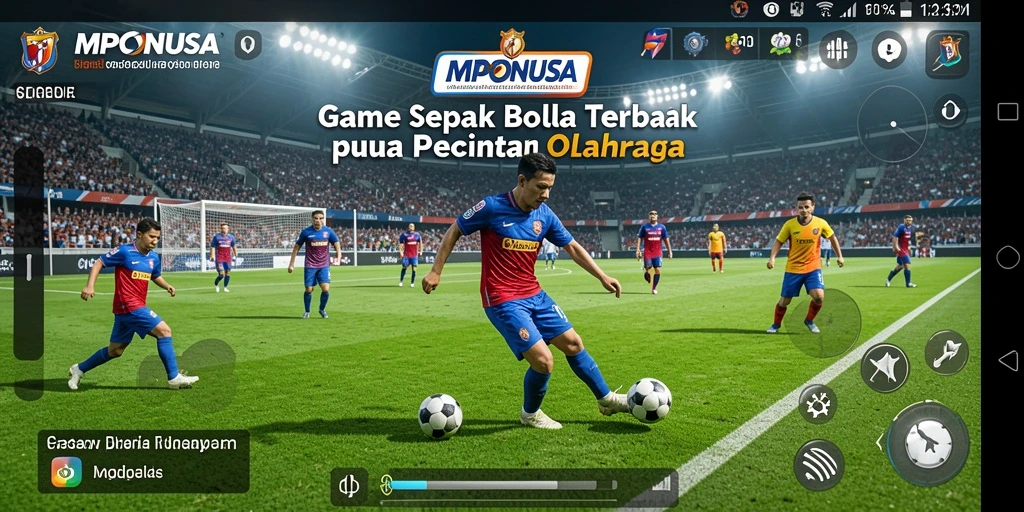 Screenshot gameplay MPONUSA yang menampilkan aksi seru di lapangan.