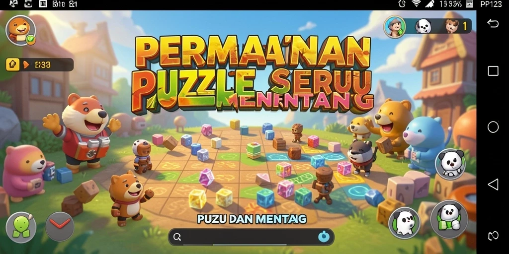 Tampilan gameplay Puzzle yang seru dan interaktif di PP123.