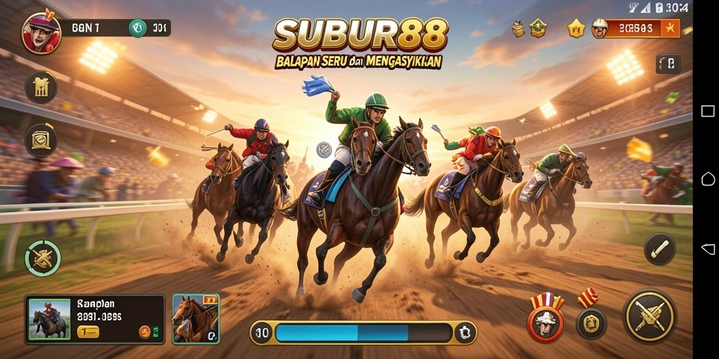 Tampilan screenshot utama SUBUR88 menampilkan aksi balapan yang seru.