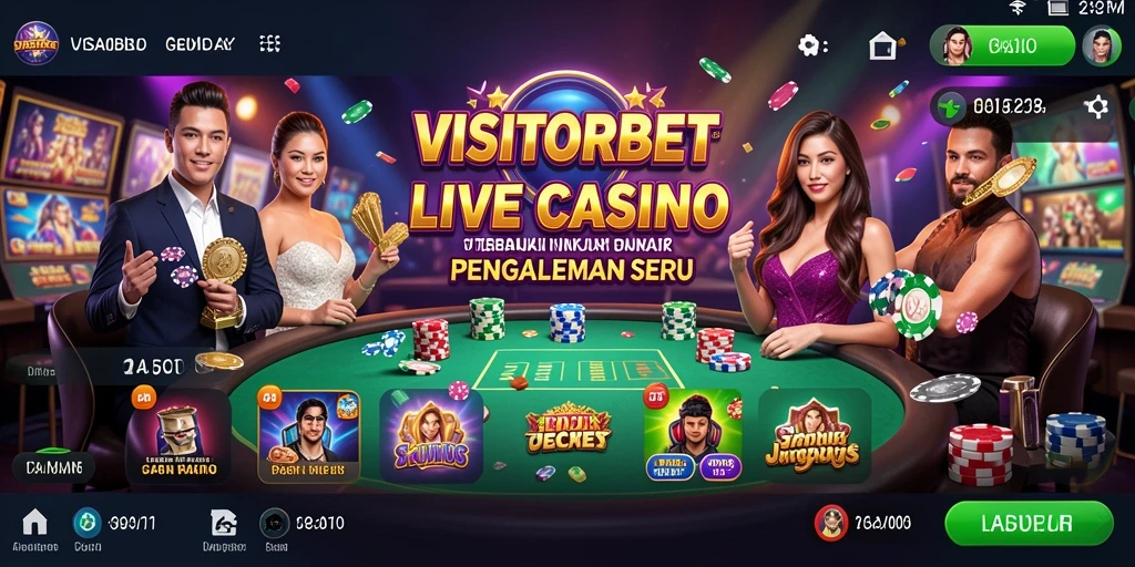 Tampilan gameplay Live Casino yang seru dan interaktif di VISITORBET.