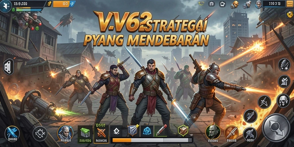 Gameplay VV62 dengan strategi yang kompleks dan seru.