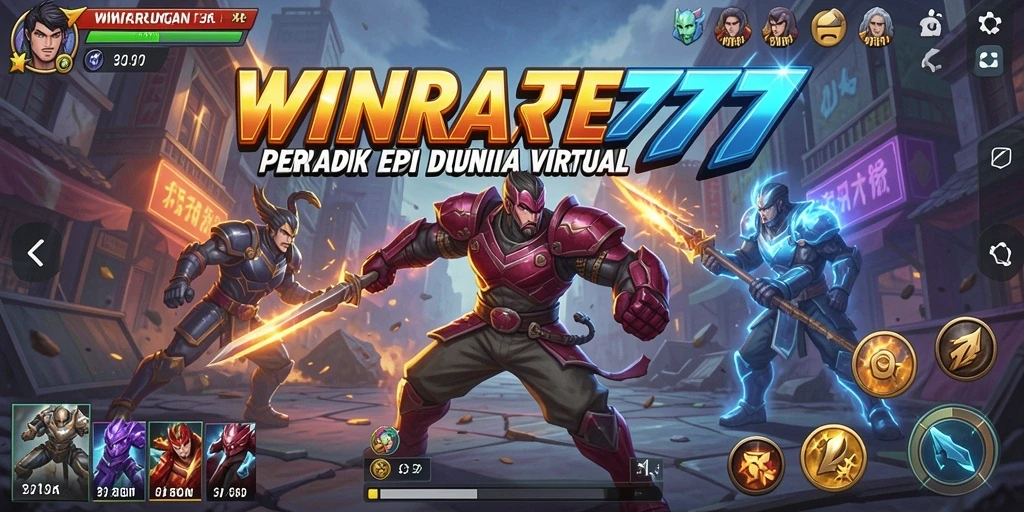 Tampilan permainan pertarungan epik di WINRATE777 dengan karakter yang dinamis.